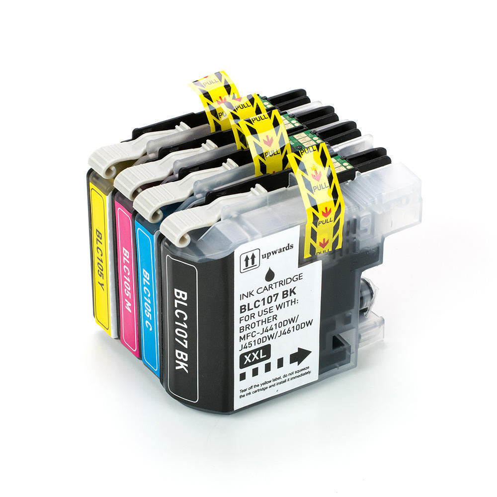 4 Cartouche d'encre Compatible Brother LC107 LC105 XXL (LC107BK LC105C LC105M LC105Y) CMYK
