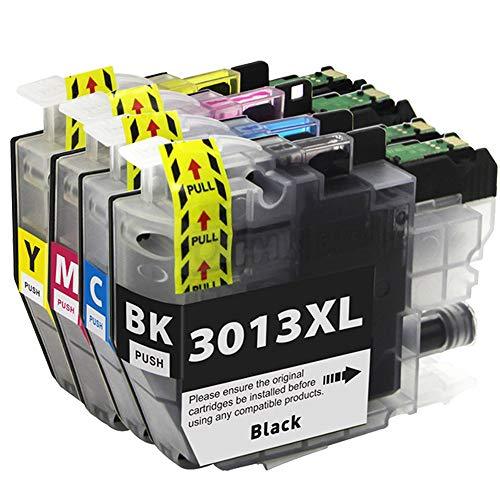 4 Cartouche d'encre Compatible Brother LC3013XL (LC3013BK LC3013C LC3013M LC3013Y) CMYK