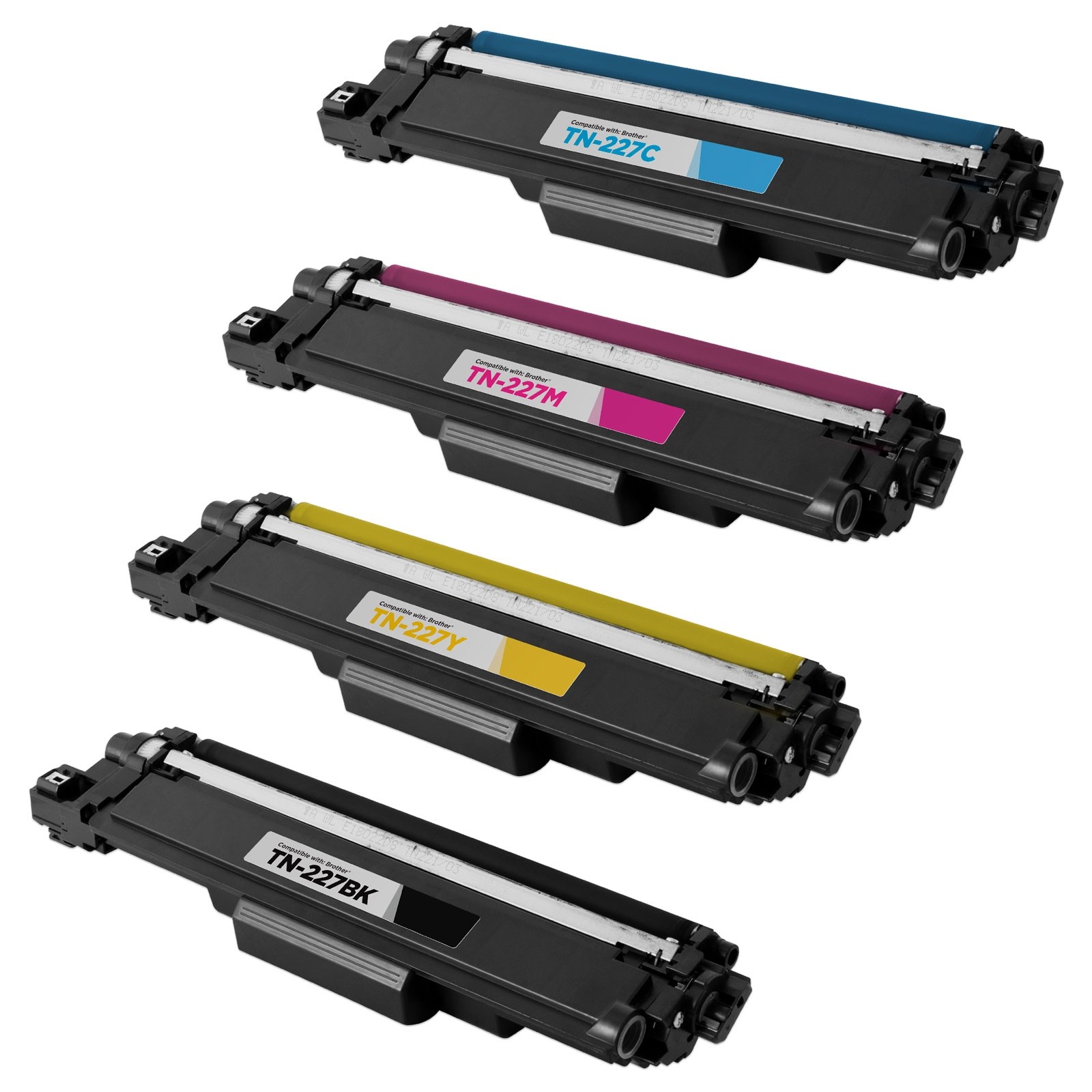 4 Toner Cartridge Compatible Brother TN-223 TN-227 (TN223 TN227) CMYK - With Chip