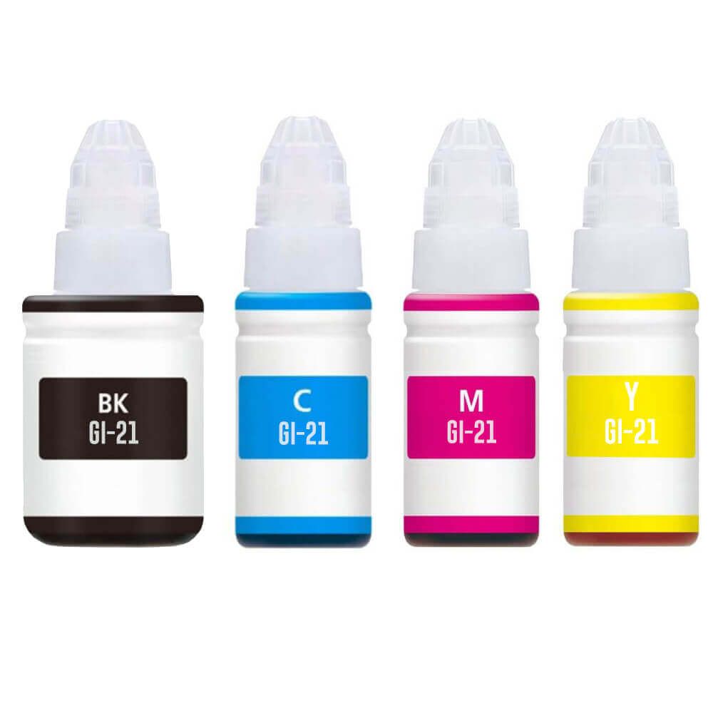 4 Ink Bottle Compatible Canon GI-21BK GI-21C GI-21M GI-21Y CMYK