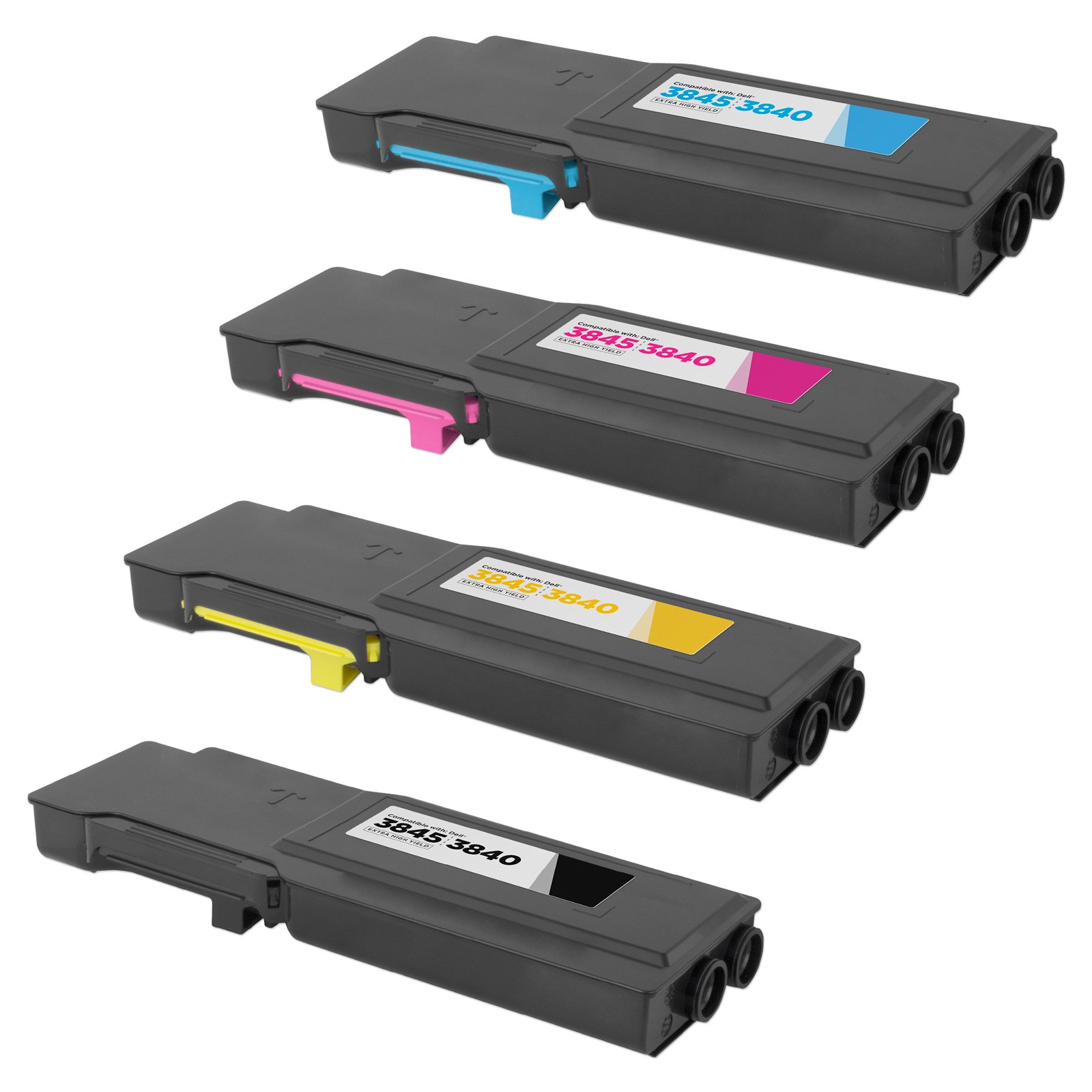 4 Cartouche Laser Compatible Dell S384X S3840 S3845 593-BCBC 593-BCBF 593-BCBE 593-BCBD CMYK