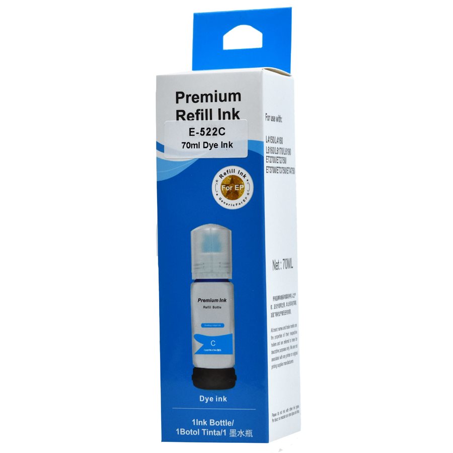 Bouteille d'encre Compatible Epson T522 (T522220) Cyan
