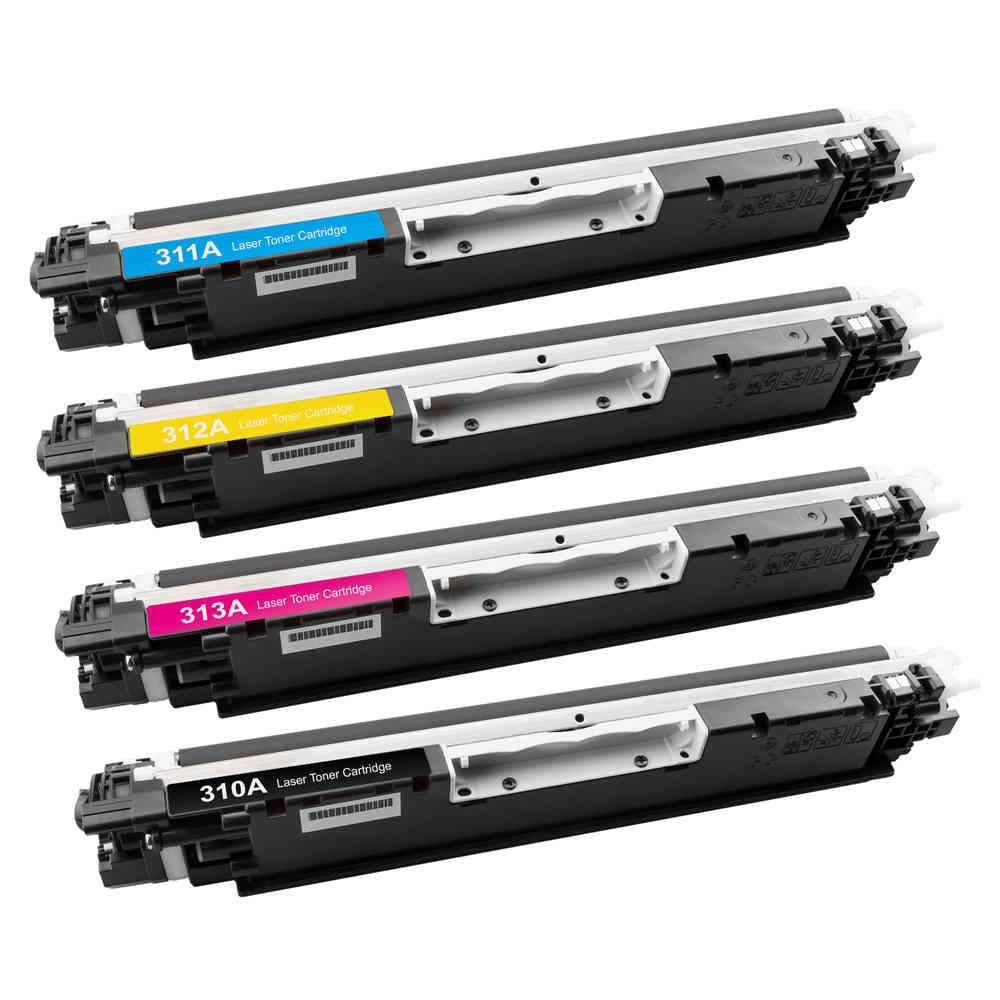 4 Toner Cartridges Compatible HP 126A CE310A CE311A  CE312A CE313A (CMYK)