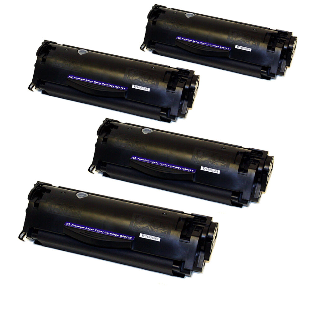 4 Cartouche Laser Compatible HP 12X (Q2612X) Noir