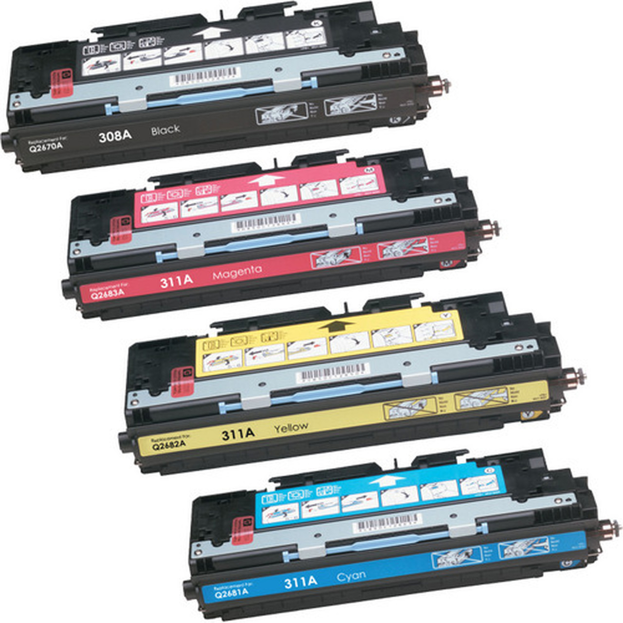 4 Toner Cartridge Compatible HP 308A 311A (Q2670A Q2681A Q2682A Q2683A) CMYK