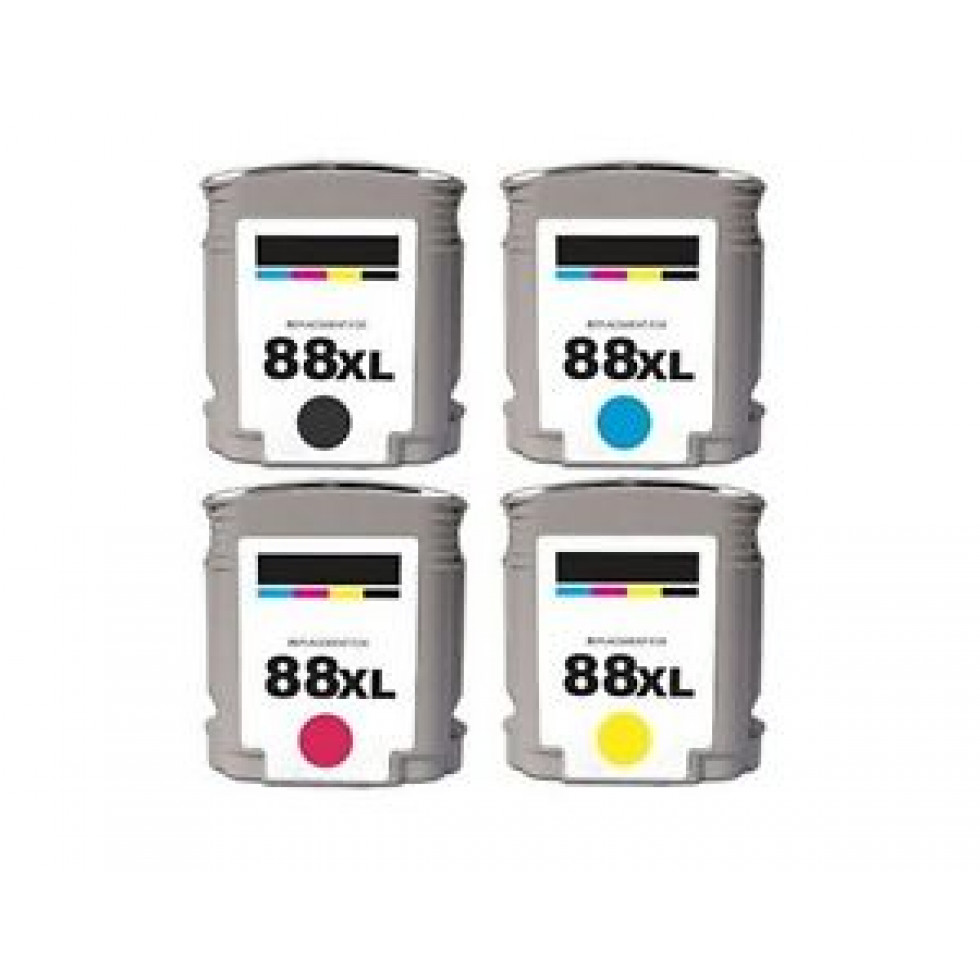 4 Ink Cartridge Compatible HP 88 XL (C9396AN C9391AN C9392AN C9393AN) CMYK