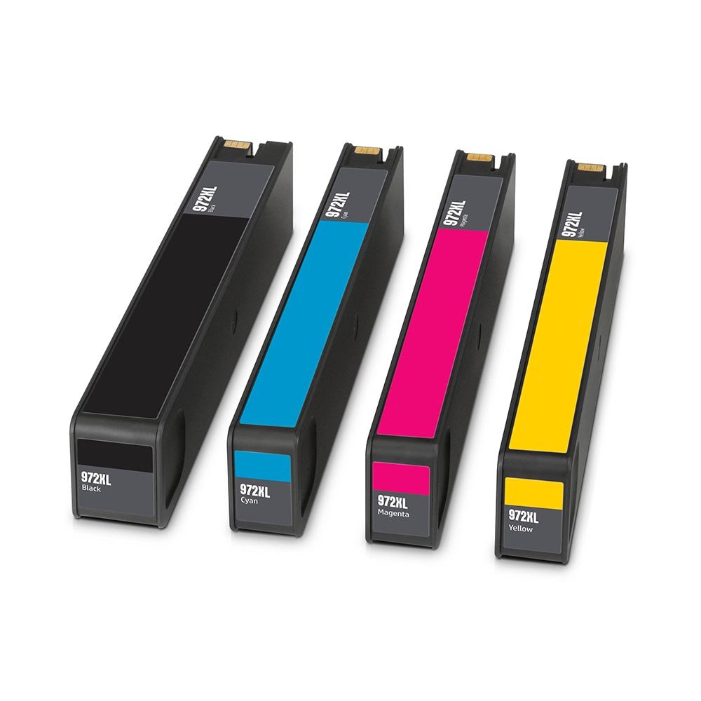 4 Cartouche d'encre Compatible HP 972X (F6T84AN L0R98AN L0S01AN L0S04AN) CMYK