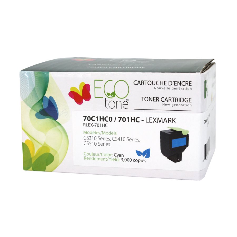 Cartouche Laser Compatible Lexmark 701HC (70C1HC0) Cyan