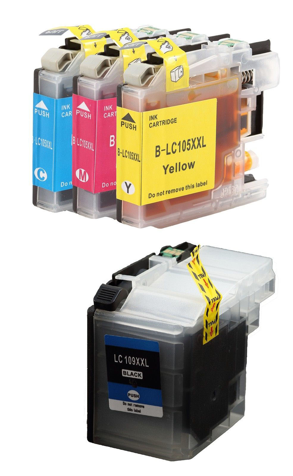 4 Cartouche d'encre Compatible Brother LC-109 LC-105 XXL (CMYK)